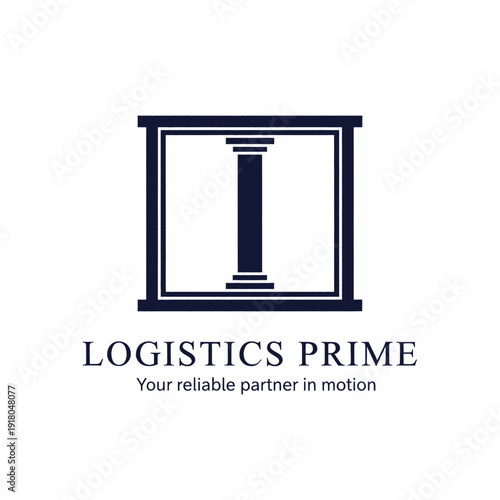Logistics company logo with column icon and reliable partner tagline.