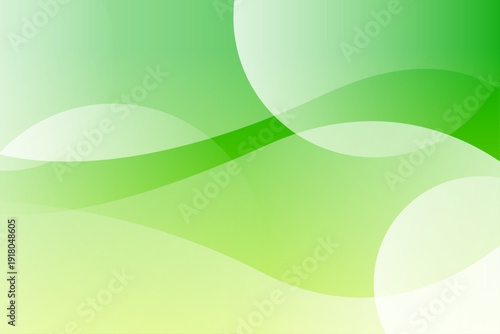 緑のグラデーションと曲線が重なる抽象的な背景デザイン素材