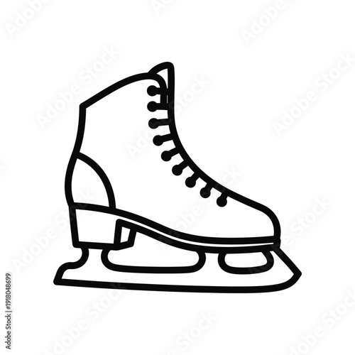 Ice skate boot with sharp blades for gliding on ice surfaces