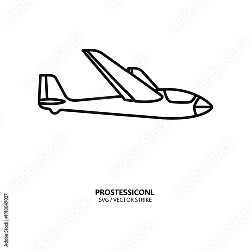 Vintage prostessiconl glider aircraft illustration from the 1950s