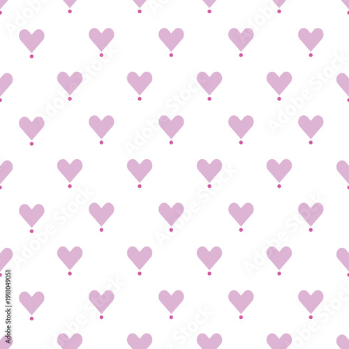 Vector seamless cute pattern with light purple hearts