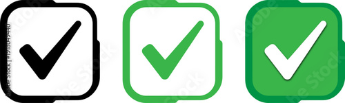 Smartwatch icons with checkmark in different colors