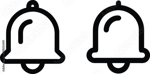 Two simple black and white bell icons