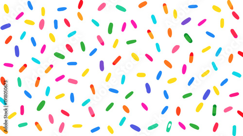 Festive abstract seamless pattern with colorful confetti or sugar sprinkles. Multi colored fun background. Pop art style textures. Funky vector design. Flat design, cartoon.. vector icon