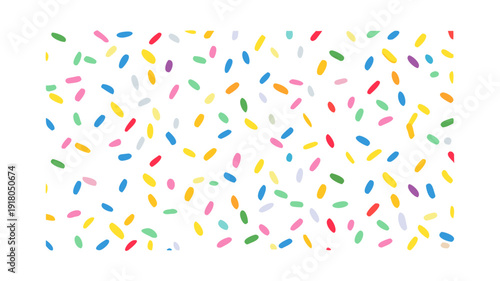 Festive abstract seamless pattern with colorful confetti or sugar sprinkles. Multi colored fun background. Pop art style textures. Funky vector design. Flat design, cartoon.. vector icon