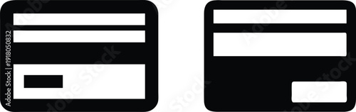 Two black and white credit card icons