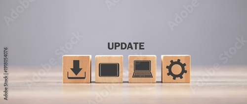  Update concept. Installing software update process