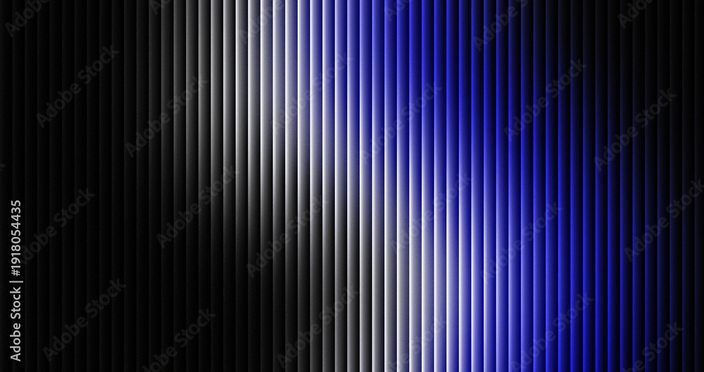 Fototapeta premium Vertical gradient pattern transitioning from black to white to blue creating a striking visual effect with thin parallel lines