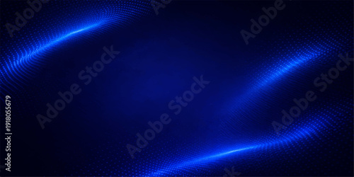 Dynamic blue light waves and glowing energy rays create a digital abstract background with dark textures and motion flashes for a futuristic art backdrop
