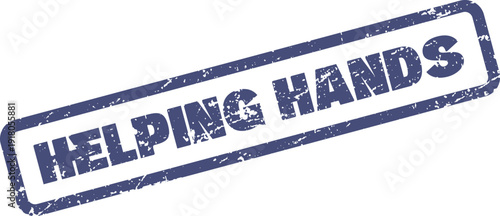 Symbol of Helping Hands Support Stamp for Philanthropic and Community Aid Efforts