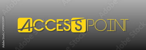 Testo ACCESS POINT con font variabile e sfondo colorato