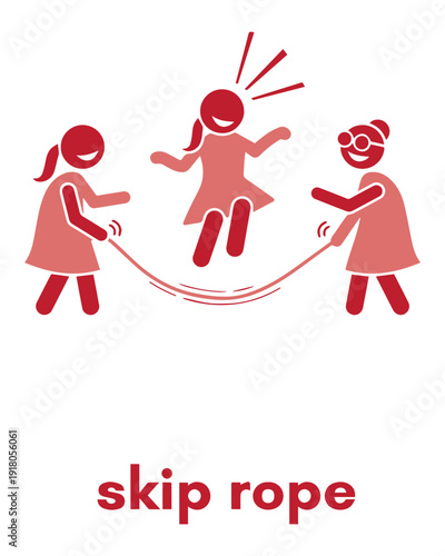 Children skipping rope