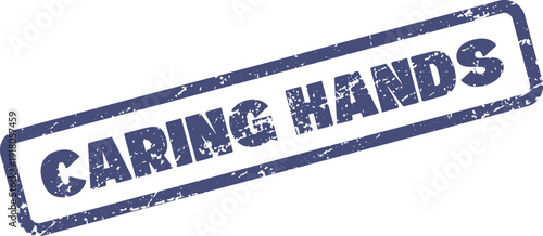 Official compassionate service stamp representing caring hands and dedicated support providers