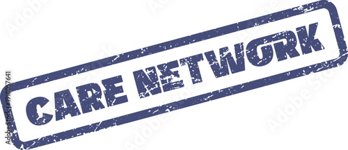 Official blue rubber stamp indicating a comprehensive care network for connected support services