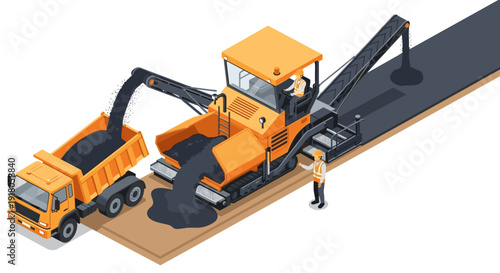 Asphalt Paver Machine Construction Equipment.