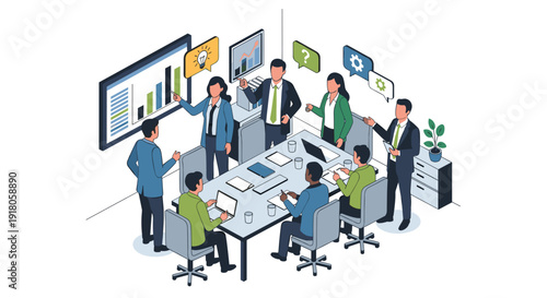 Wallpaper Mural Business Team Discussing Data and Charts. Torontodigital.ca