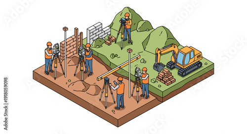 Construction Workers Building Site Development Project.