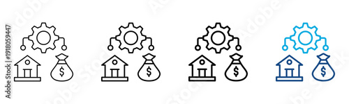 Asset Icon Different Style Outline Collection Set Vector illustration
