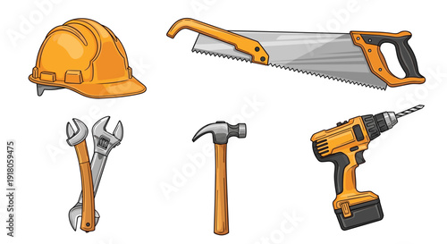 Tools and Equipment for Construction Work.