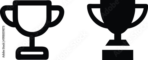 Two trophy cup icons in black silhouette