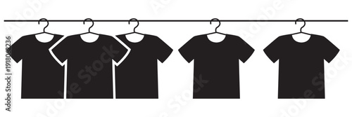 T-Shirt Drying on Clothesline Vector Icon – Cartoon Hanging Shirt Laundry Illustration, Summer Outdoor Washing and Hygiene 
Cleaning Concept Isolated on White Background
