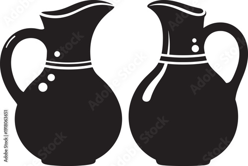 Pitcher silhouette with handle liquid milk drink