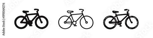 Bicycle Icons Set - Hand-Drawn Bike Vector Illustrations for Sport and Eco-Friendly Travel