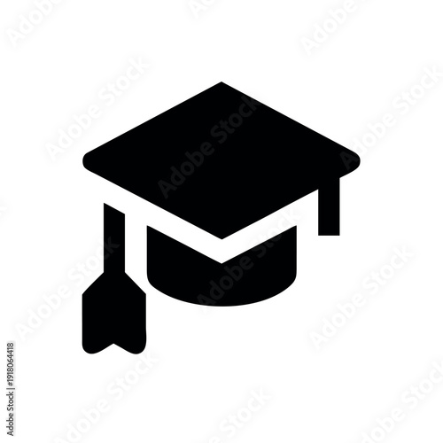 University cap badge style icon for higher education and success Vector illustration