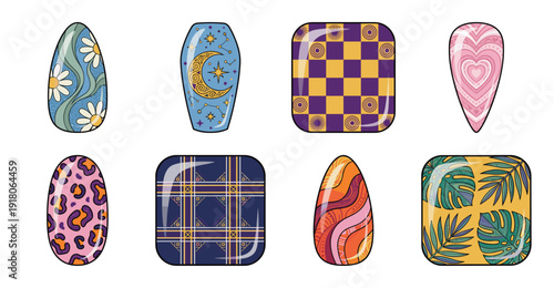Nail Art Design Set with Trendy Patterns
