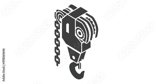 Crane Hook Lifting Heavy Loads Illustration.