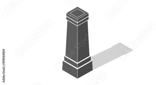 3D Rendering of Geometric Monumental Pillar.