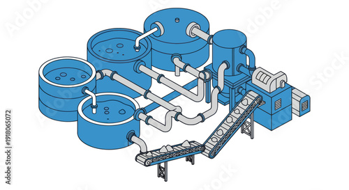 Industrial Equipment Tanks and Pipes System.