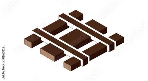 Chocolate Bars Arranged in Grid Pattern.