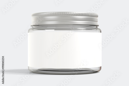 Transparent Glass Jar With Blank Label