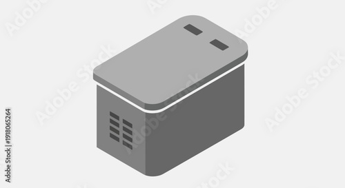 Gray Power Bank with USB Ports.