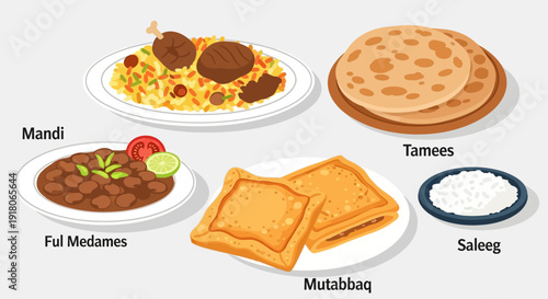 Traditional Saudi Arabian Food Dishes