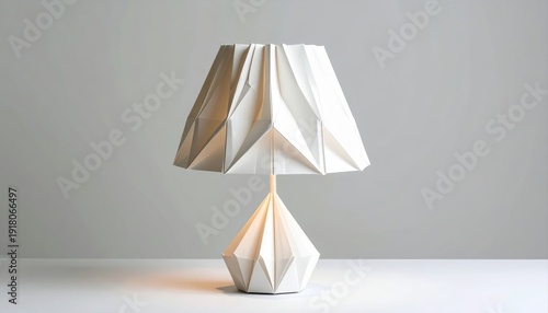 Elegant Origami Inspired White Table Lamp with Unique Design,Surreal concept