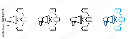 Advertisment Icon Different Style Outline Collection Set Vector Illustration