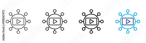 Viral Icon Different Style Outline Collection Set Vector Illustration