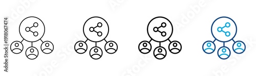 Share Icon Different Style Outline Collection Set Vector Illustration