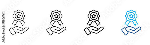 Quality Icon Different Style Outline Collection Set Vector Illustration