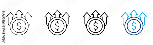 Profit Icon Different Style Outline Collection Set Vector Illustration