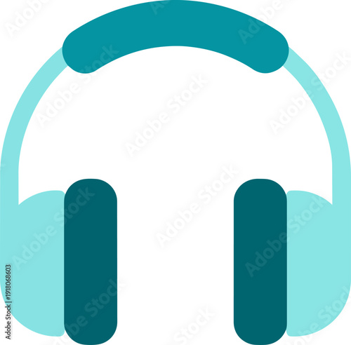 Modern teal headphones for music and podcast listening