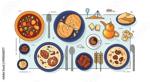 Middle Eastern Feast A Colorful Table Spread