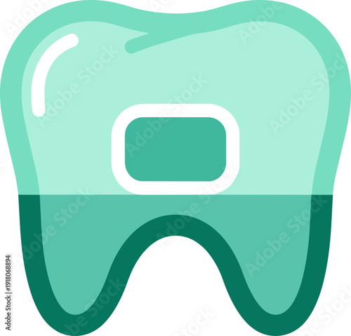 Dental Filling Icon Tooth with Filling Oral Health Graphic Element