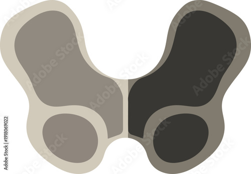 Abstract Human Pelvis Bone Medical Illustration Minimalist Vector