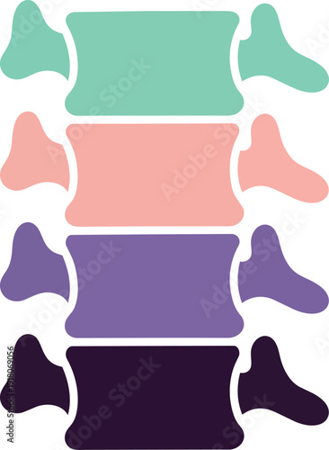 Human Spine Vertebrae Medical Anatomy Simple Vector Illustration