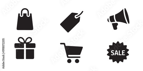 Cloud computing and data transfer icon set featuring upload and download interface symbols