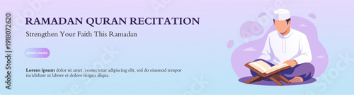 Ramadan Quran Recitation Illustration Background

