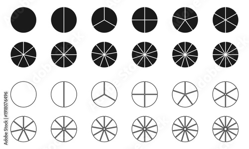 circle segment from to 12, vector illustration isolated on white background.